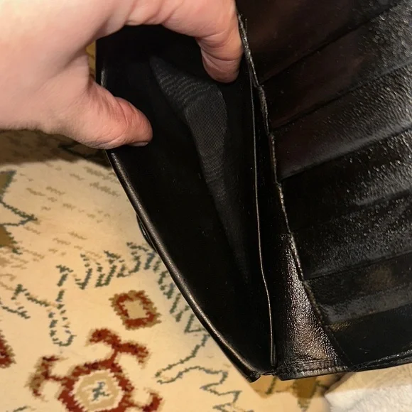 CHANEL Black Quilted Leather Wallet Vintage with COA - Picture 8 of 15
